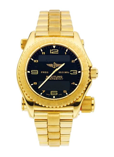 18 karat yellow gold breitling watch|Breitling K56121 Emergency 18 Karat Yellow Gold .